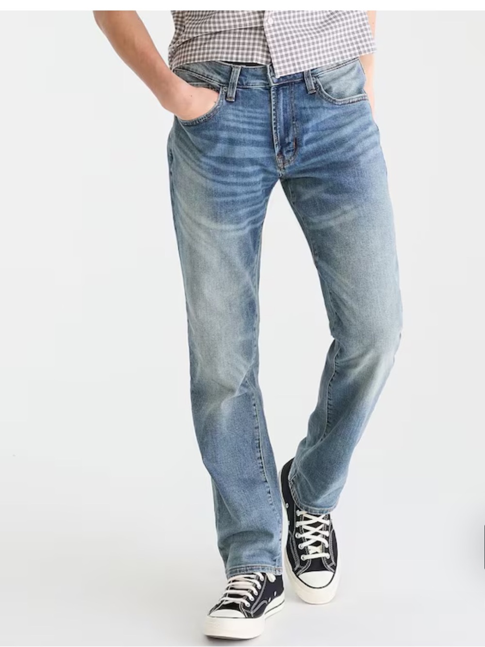 Aeropostale Men's Slim AERO Premium Air Denim Straight Light Blue Jeans